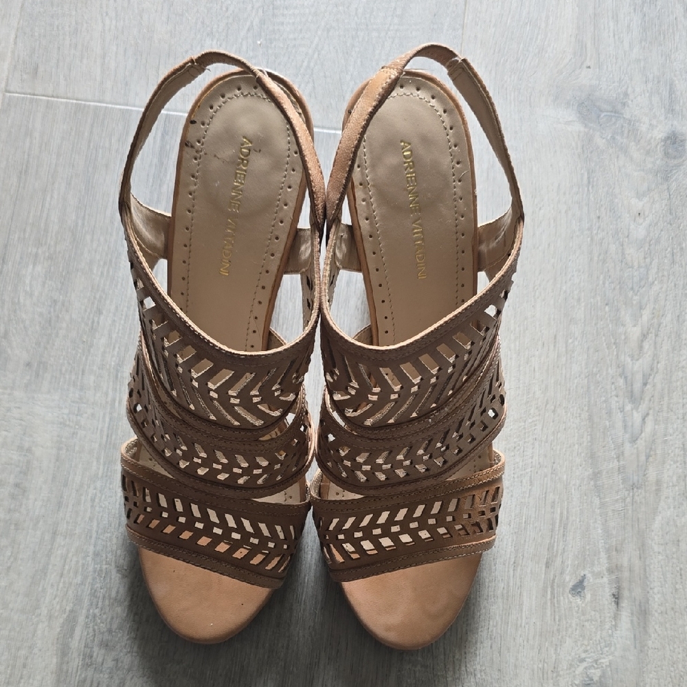 Adrienne Vittadini Brown Strappy Sandals